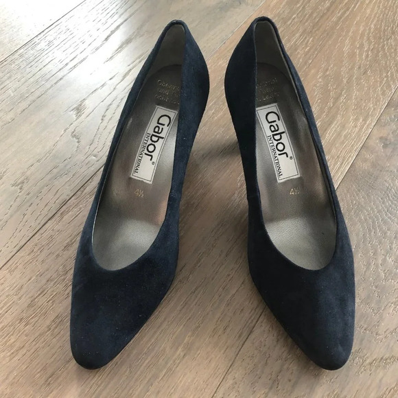 Gabor International Leather Blue Suede Shoes w 2.5" Heels Sz 6.5 US NWOT - Picture 8 of 13